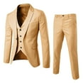 thumbnail image 1 of Clearance! Hontri Men’S Suit Slim 3 Piece Suit Business Wedding Party Jacket Vest & Pants Coat Suits for Men Khaki Xl, 1 of 4