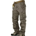thumbnail image 1 of Clearance! Hontri Men's Cargo Pants Cargo Trousers Hiking Pants 8 Pocket Plain Comfort Breathable Outdoor Daily Going Out Cotton Fashion Casual Pants Cargo Pants for Men Brown 42, 1 of 9