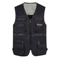 thumbnail image 1 of Clearance! Hontri Men's Casual Outdoor Work Fishing Travel Photo Cargo Vest Jacket Multi Pockets Tank Tops Men Black Xxl, 1 of 3