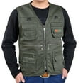 thumbnail image 1 of Clearance! Hontri Men's Casual Outdoor Work Fishing Travel Photo Cargo Vest Jacket Multi Pockets Tank Tops Men Green Xl, 1 of 4