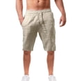 thumbnail image 1 of Clearance! Hontri Men's Casual Shorts Fashionable Casual Summer Shorts Cotton Men's Solid And And Men's Pants Men's Classic Fit Pants Beige,L, 1 of 4