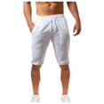 thumbnail image 1 of Clearance! Hontri Men's Casual Shorts Fashionable Casual Summer Shorts Cotton Men's Solid And And Men's Pants Men's Classic Fit Pants White,Xl, 1 of 5