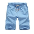 thumbnail image 1 of Clearance! Hontri Men's Casual Shorts Summer Trend Large Size Pants Men's Casual Shorts Men's Slim Pants 5 Beach Pants Men's Pants Men's Classic Fit Pants Blue,L, 1 of 4