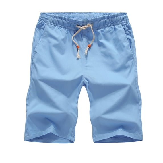 Clearance! Hontri Men's Casual Shorts Summer Trend Large Size Pants Men's Casual Shorts Men's Slim Pants 5 Beach Pants Men's Pants Men's Classic Fit Pants Blue,L