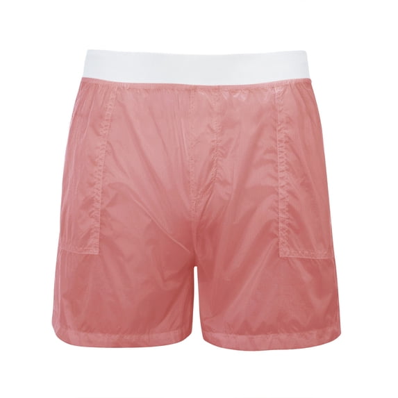 Clearance! Hontri Men's Swim Trunks Men's Unlined Transparent Sexy Shorts Fashion Casual Pants Sports Beach Swimming Pants Fiber Blended Swim Boardshort Pink,L
