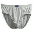 thumbnail image 1 of Clearance! Hontri Men's Tag-Free Cotton Briefs Mens High Waist Briefs Oversized Loose Breathable Comfortable Underpants Mens Boxer Briefs Grey,4Xl, 1 of 4