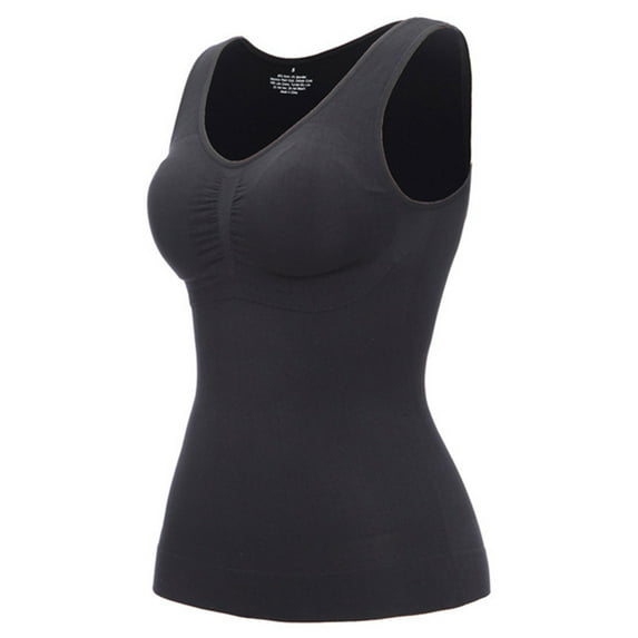 Hontri Shapers, Women Shapewear Tank Tops Seamless Compression Vest Body Shaper Tank Top with Chest Pads Black 3Xl under $10