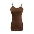 thumbnail image 1 of Clearance! Hontri Shapewear Women's Shaper Tummys Control Padded Bra Camisole Cami Seamless Compression Tank Top Shapewear Body Shaper Shapewear Tummy Control Coffee,S, 1 of 8