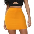 thumbnail image 1 of Clearance! Hontri Skirts for Women Women Fashion Solid Skirt Elastic Waist Slim Short Skirt Skirts for Women Yellow,L, 1 of 8