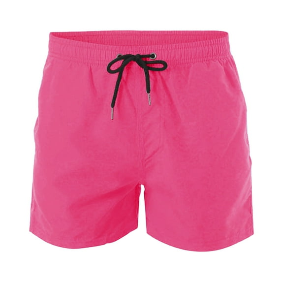 Clearance! Hontri Sports Net Beach Shorts Dry Quick with Inner Casual Pants Men's Shorts Men's Swimwear Men's Swimwear Hot Pink Xl