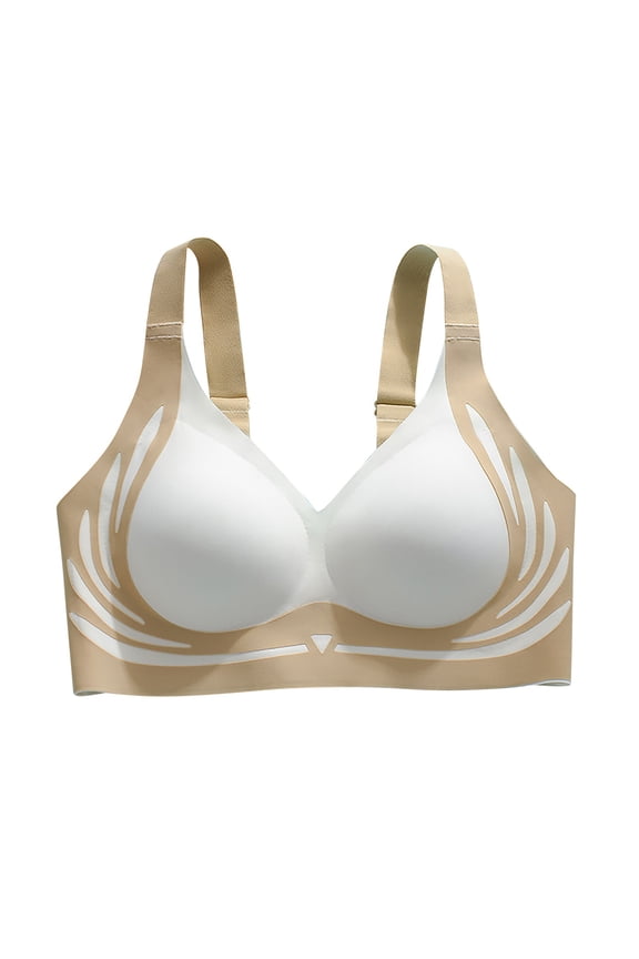 Clearance!Hontri Super Gather Bra Soft Comfortable Gather Bra Wireless Push Up Bra Lift Bra Women Lingerie Everyday Sports Bras Clearance Clothes Under $5, White