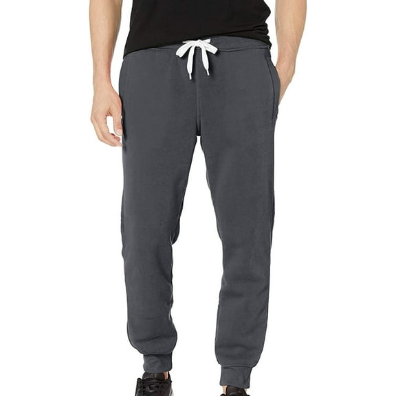 Clearance! Hontri Sweatpants for Men Pants Sports Waist Fleece Active Thickened Casual Pants Solid Men's Jogger Men's Pants Men’S Jogger Sweatpants Grey,S