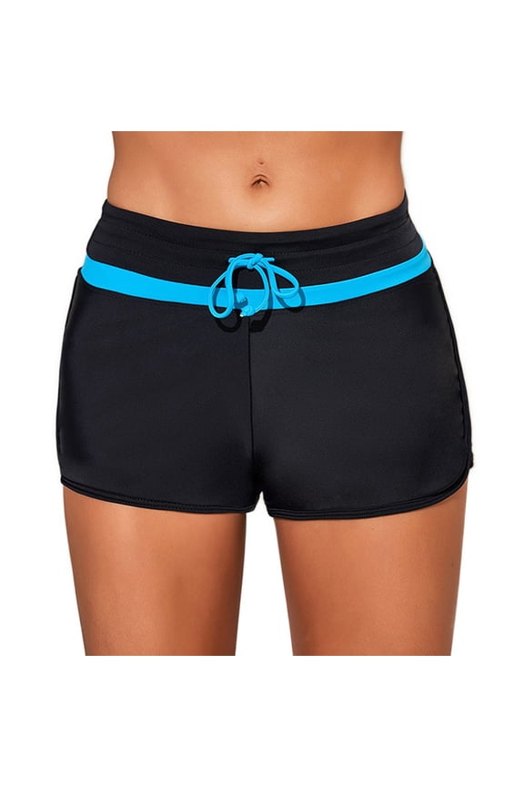 Clearance! Hontri Swimwears Tankinis Set Running Bottom Lace Bikini up Swim High Waist Women Beach Buttons Briefs Bikini Shorts Swim Shorts Beach Swimwear Swimwears Tankinis Set Blue,Xxl