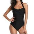 thumbnail image 1 of Clearance! Hontri Women One Piece Push up Padded Bikini Swimsuit Swimwear Bathing Suit Monokini One Piece Swimsuit Women Black 3Xl, 1 of 8