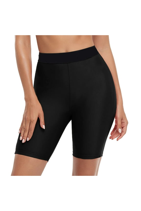 Clearance! Hontri Women Plus Size Swim Pants High Waist Swim Shorts Swimsuit Bottom Board Shorts Swim Pants Black Xxl