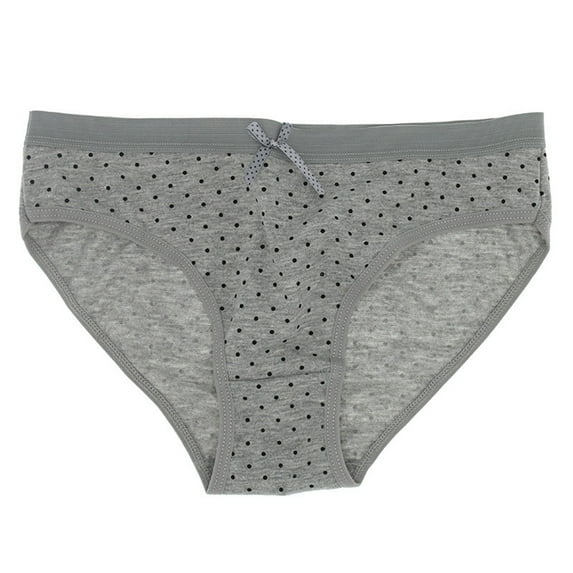 Clearance! Hontri Women's Panties Female Women Cotton Basic Underwear Bikini Polka Grey,Xxl