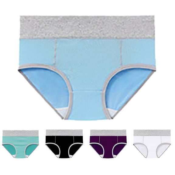 Clearance! Hontri Women's Panties Women's Cotton Underwear High Waist Stretch Briefs Soft Underpants Ladies Full Coverage 5 Pack ,