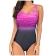 thumbnail image 1 of Clearance! Hontri Womens Swimming Costume Padded Swimsuit Monokini Push up Bikini Sets Swimwear One Piece Swimsuit Women Purple L, 1 of 9
