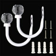 thumbnail image 1 of Clearance Hooks under $10 Curtain Curtain Fixers 2 Curtain Hooks With Clear Wall Mounted Curtain Ties Heavy Duty Curtain Fixers For Home Decor (White), 1 of 6