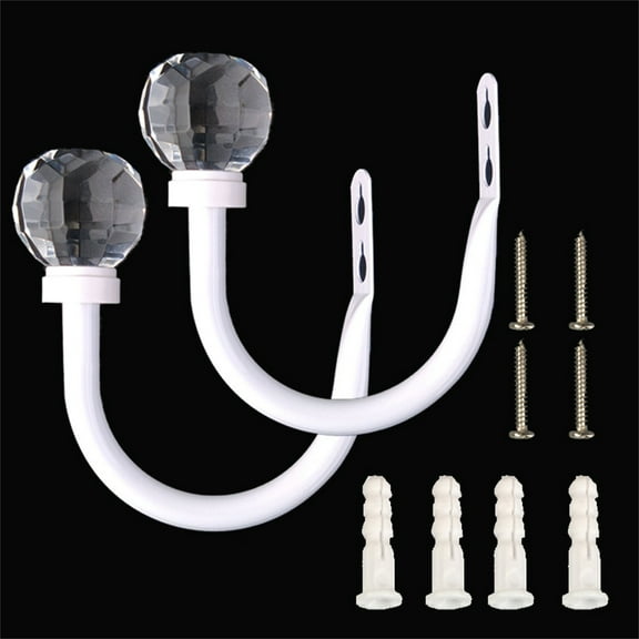Clearance Hooks under $10 Curtain Curtain Fixers 2 Curtain Hooks With Clear Wall Mounted Curtain Ties Heavy Duty Curtain Fixers For Home Decor (White)