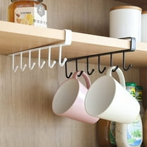 Clearance Hooks under $5 2pcs Multi Hooks Under The Cabinet 6 Hook Hanging Hook Rack Kitchen Utensil Cupboard Hanger Chest Organizer Cup Holder For Coffee Bar Fit For 0.8 Inch Thickness Shelf Or Less