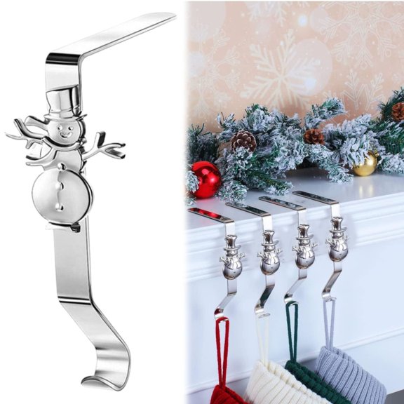 Clearance Hooks under $5,Christmas Stocking Holders For Mantle Weighted Stocking Hangers For Mantel Fireplace Stocking Hooks For Xmas Decoration (Silver)