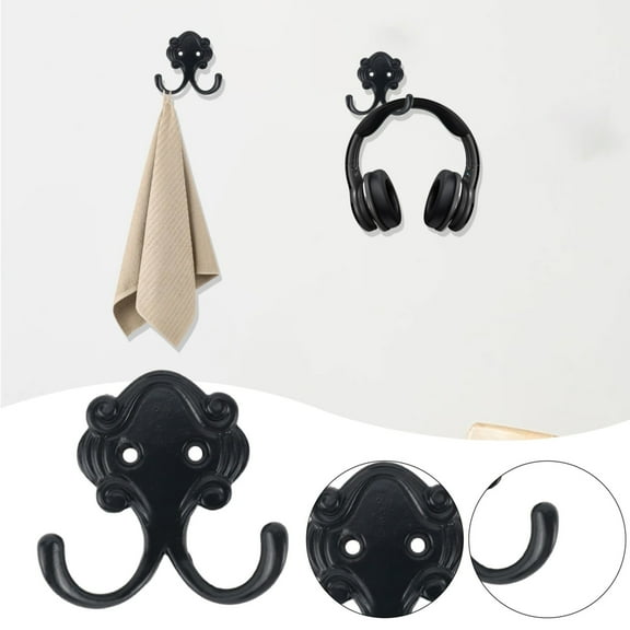 Clearance Hooks under $5 Double Fork Coat And Hat Hook Wall Mounted Antique Brass Wall Hook Practical Rural Hook Suitable For Jackets Scarves Bags Towels Keys Hats Cups Hats