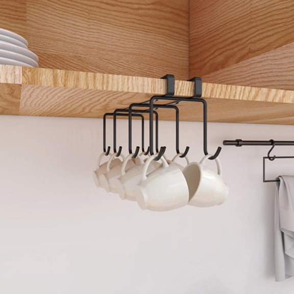Clearance Hooks under $10,Mug Holder Under Cabinet Cup Coffee Mug Holder For Kitchen 8 Hooks Cup Rack Under Shelf