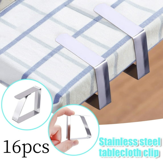 Clearance Hooks under $5 16PCS Stainless Steel Tablecloth Clip Clip Holder Party Picnic Supplies Tablecloth Clip