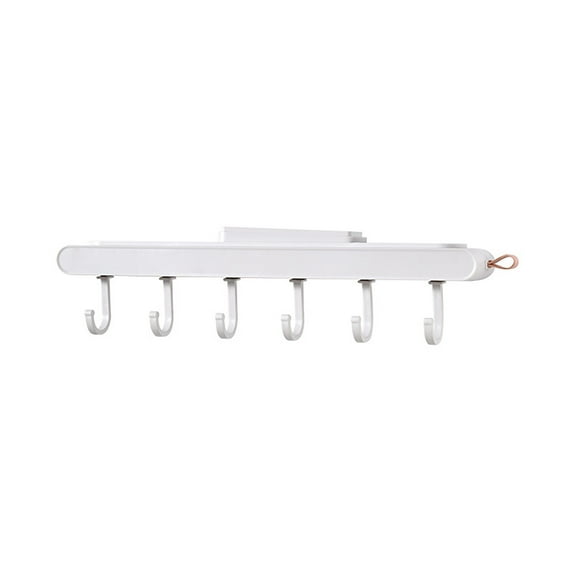 Clearance Hooks under $5 6 Hook Wall Hanging Coat Rack Wall Decor Hat Storage Rack Shelf Hanger White