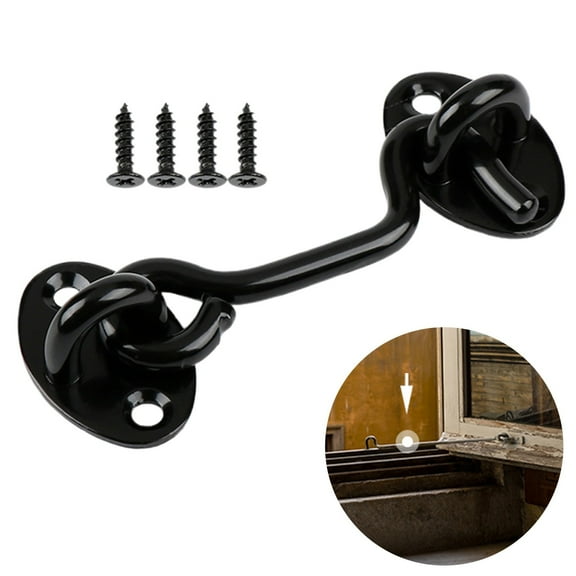 Clearance Hooks under $5 Lock Cabin Hooks Heavy Duty Screen Door And Black 4" Black Sliding Door Lock With Screws For Window Cabin Hooks