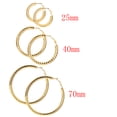 thumbnail image 1 of [Clearance]Hoop Earring Set of 3 Gold Plated Hoop Earrings for Women 25 40 & 70mm, 1 of 7