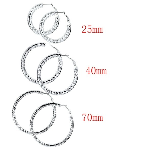 [Clearance]Hoop Earring Set of 3 Stainless Steel Hoop Earrings for Women 25 40 & 70mm