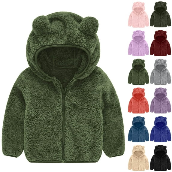 Horkkom Kids Boy Girl Winter Hooded Jackets Coats Light Weight Padded Outerwear