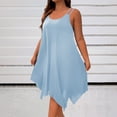 thumbnail image 1 of Clearance Horkkom Midi Dresses for Women Plus Size Casual Beach Sundresses Summer Spaghetti Strap Solid Color Dresses Blue XL, 1 of 8