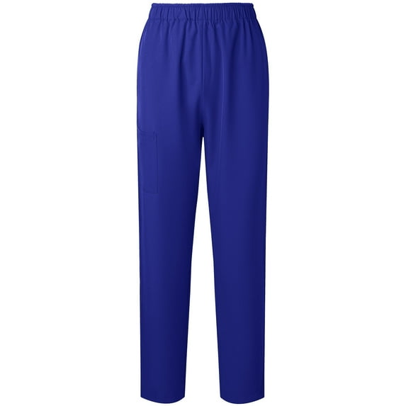 Horkkom Scrub Pants for Women Nursing Straight Elastic Waist Uniform Breathable Solid Color Pants with Pocket