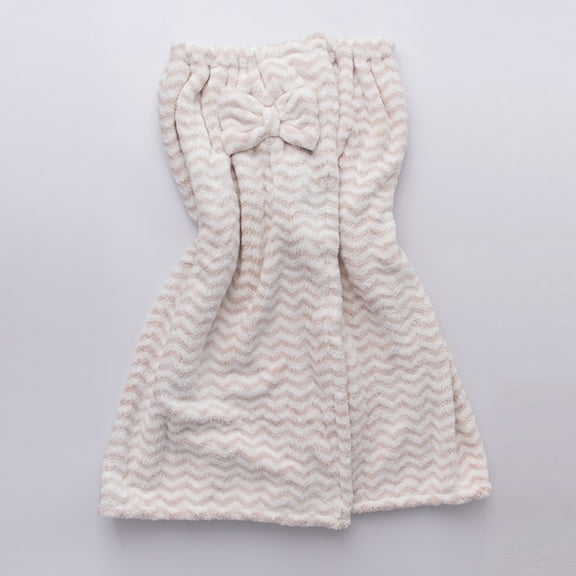 Horkkom Towel Wrap for Women After Shower Quick Drying Robes Bow Striped Print Bathrobe With Adjustable Closure, Gifts for Women