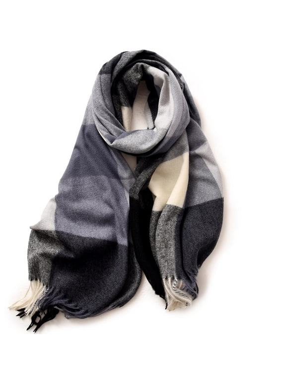Winter Scarf for Women Knitted Warm Long Scarves Soft Color Block Winter Scarf for Cold Weather