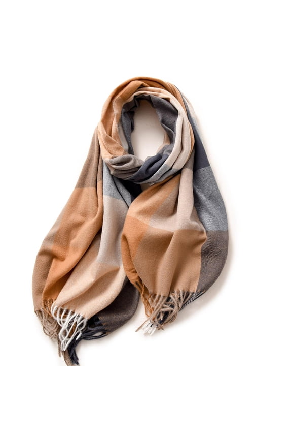 Winter Scarf for Women Knitted Warm Long Scarves Soft Color Block Winter Scarf for Cold Weather