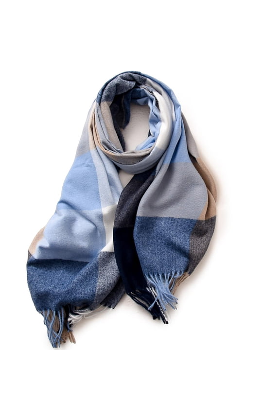 Winter Scarf for Women Knitted Warm Long Scarves Soft Color Block Winter Scarf for Cold Weather