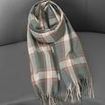 thumbnail image 1 of Horkkom Winter Scarf for Women Knitted Warm Long Scarves Soft Striped Printed Winter Scarf for Cold Weather, 1 of 4