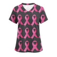 thumbnail image 1 of Horkkom Women Nursing Scrub Tops V Neck Short Sleeve Nurse Scrubs Bows Printed Uniform T-shirt with Pockets, Gifts for Women, 1 of 3
