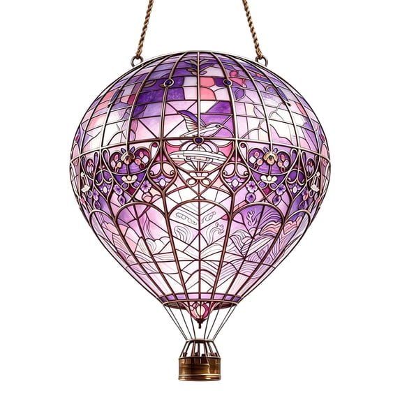 Clearance! Hot Air Balloon Solar Pendant Light, Flickering LED Flame Acrylic Hanging Decor, Outdoor Waterproof Solar Light for Garden, Patio, Yard, Porch, Party, 1 Pack