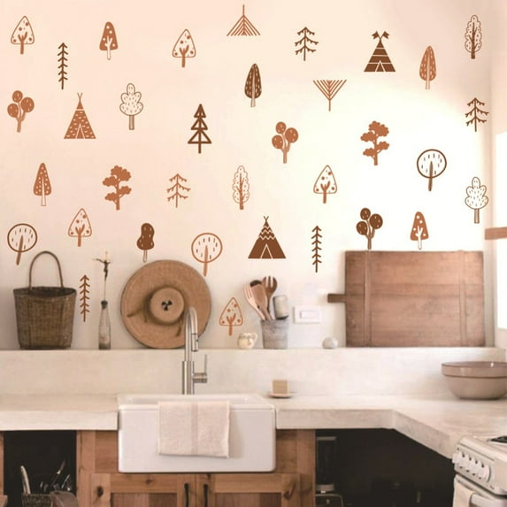 Clearance!!Hotaey Wall Sticker Retro Small Flower Wall Decals Rainbow Alpaca Sticker