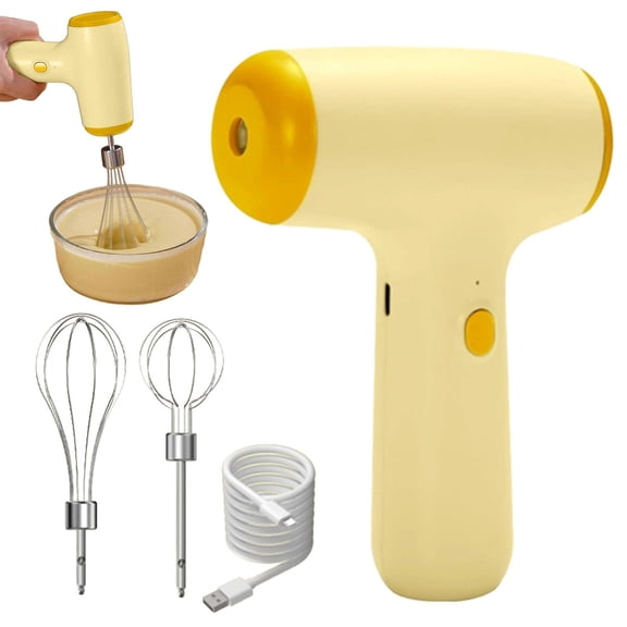 Clearance! Household Cordless Mixer USB Rechargeable Handheld Egg Beater With 2 Removable Mixers 4 Speed Baking At Home Kitchen Lightweight And Portable