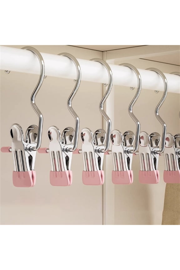 Clearance Household hooks under $5,Laundry Hook Strap Clip Boot Rack Heavy Duty Clothing Pin Portable Metal Drying Clip For Bras Socks Towels Underwear 1PC