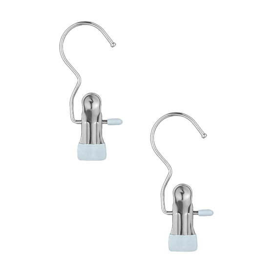 Household hooks under $5,Laundry Hook Strap Clip Boot Rack Heavy Duty Clothing Pin Portable Metal Drying Clip For Bras Socks Towels Underwear 2PC