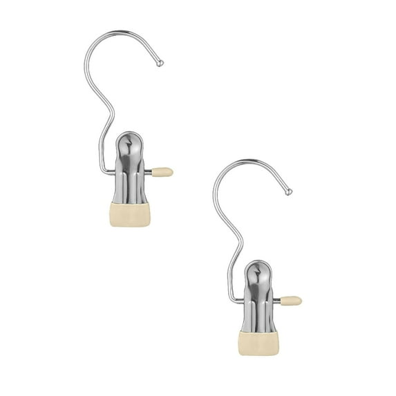 Clearance Household hooks under $5,Laundry Hook Strap Clip Boot Rack Heavy Duty Clothing Pin Portable Metal Drying Clip For Bras Socks Towels Underwear 2PC