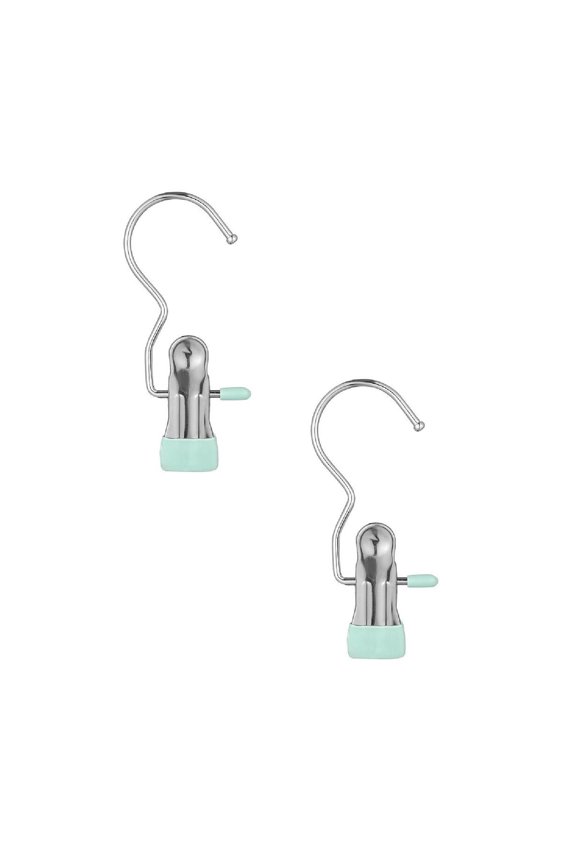 Household hooks under $5,Laundry Hook Strap Clip Boot Rack Heavy Duty Clothing Pin Portable Metal Drying Clip For Bras Socks Towels Underwear 2PC