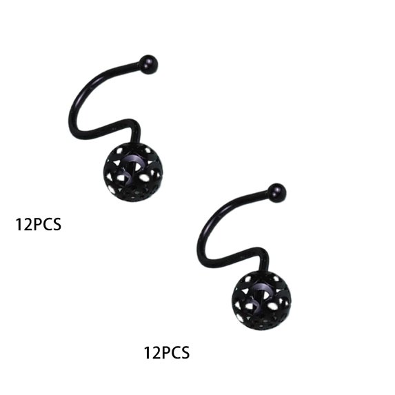 Clearance Household hooks under $7,Growment Rose Gold Shower Curtain Hooks Rings Set Of 12 Decorative Shower Curtain Hooks Rustproof Shower Rings For Bathroom 2PC